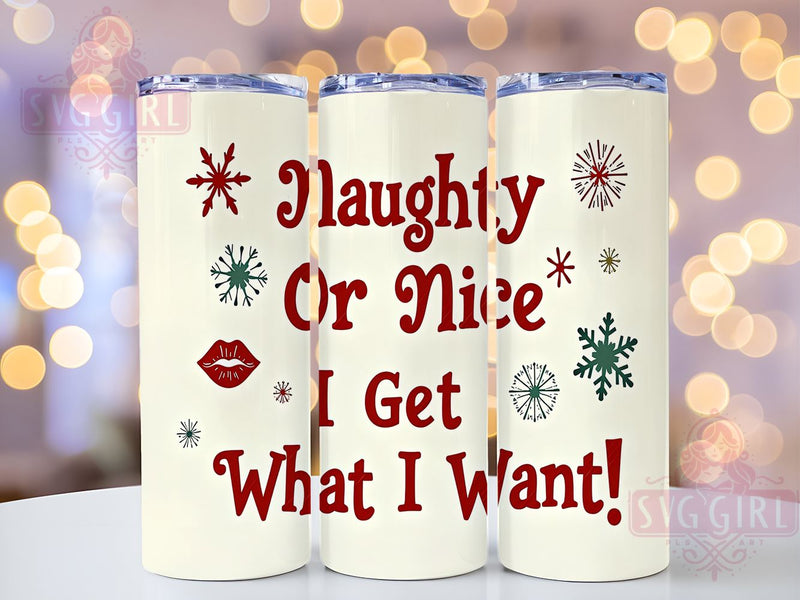Naughty Tumbler, Nice Tumbler, Christmas Sublimation, 20oz Tumbler, PNG Design, Holiday Gift, Funny Tumbler, Drinkware Design Sublimation SvggirlplusArt 