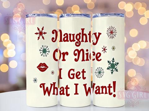 Naughty Tumbler, Nice Tumbler, Christmas Sublimation, 20oz Tumbler, PNG Design, Holiday Gift, Funny Tumbler, Drinkware Design Sublimation SvggirlplusArt 