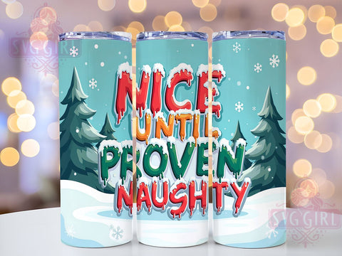 Naushty Tumbler, Funny Gifts, Holiday Decor, 20oz Tumbler, Sublimation Design, Christmas Humor, PNG File, Gift For Her Sublimation SvggirlplusArt 