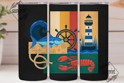 Nautical Adventures 20oz Tumbler Wrap Sublimation sassyprint 