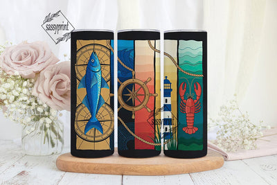 Nautical Adventures 20oz Tumbler Wrap Sublimation sassyprint 