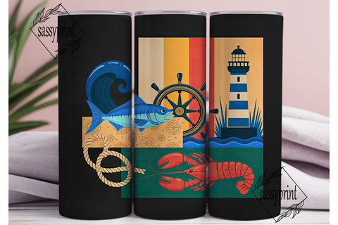 Nautical Adventures 20oz Tumbler Wrap Sublimation sassyprint 