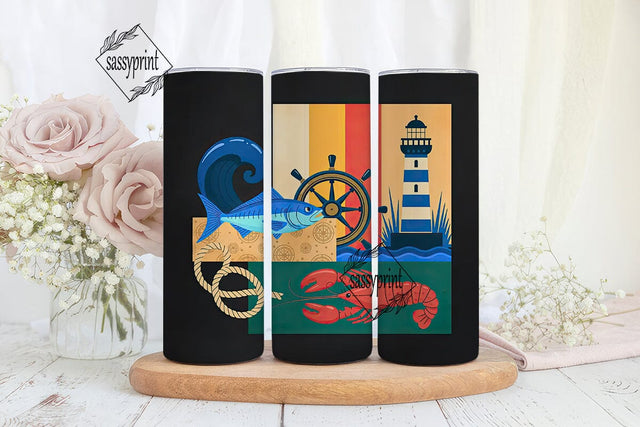 Nautical Adventures 20oz Tumbler Wrap Sublimation sassyprint 
