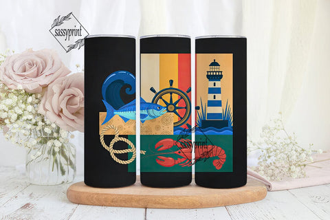 Nautical Adventures 20oz Tumbler Wrap Sublimation sassyprint 
