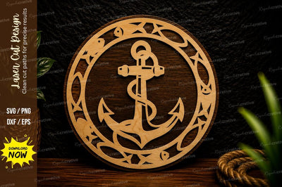 Nautical Anchor Mandala Laser Cut Svg Design SVG Regulrcrative 