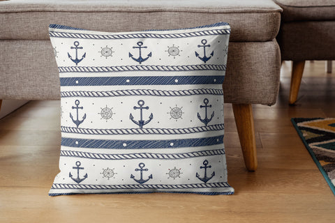 Nautical Anchor Rope Stripe Paper Pack, Seamless Digital Paper Bundle, Watercolor Ocean Pattern, Printable Scrapbook Maritime Design Digital Pattern FloridPrintables 