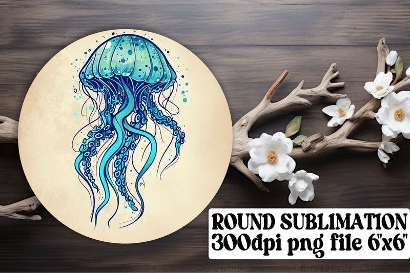 Nautical Circle Ornament Sublimation - Watercolor Keychain Coasters Sublimation afrosvg 