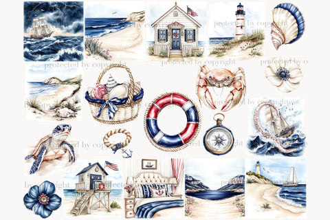 Nautical Clipart PNG | Sailor Girl and Sailboat Graphics SVG GlamArtZhanna 