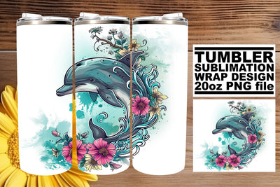 Nautical Delight Tumbler Design, Summer Sublimation Wrap, 20oz, Coastal Fish Art, Watercolor Sea Creatures Sublimation afrosvg 