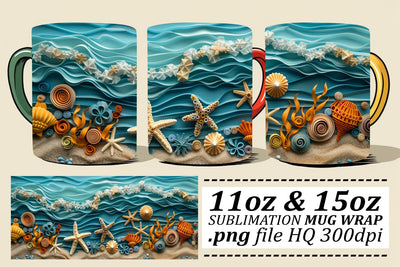 Nautical Dreams Mug Wrap Sublimation 11oz 15oz Sublimation afrosvg 