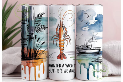 Nautical Fishing Boat Tumbler Wrap Sublimation PixelChick 