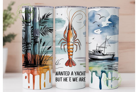 Nautical Fishing Boat Tumbler Wrap Sublimation PixelChick 