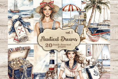 Nautical Junk Journal | Seaside Ships Voyage Printable Pages SVG GlamArtZhanna 