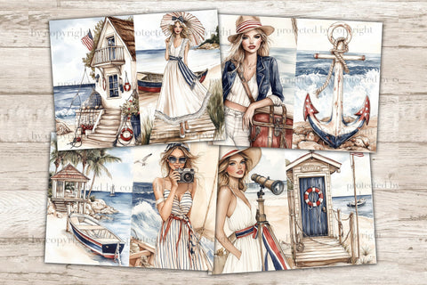 Nautical Junk Journal | Seaside Ships Voyage Printable Pages SVG GlamArtZhanna 