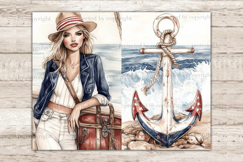 Nautical Junk Journal | Seaside Ships Voyage Printable Pages SVG GlamArtZhanna 