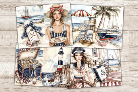 Nautical Junk Journal | Seaside Ships Voyage Printable Pages SVG GlamArtZhanna 