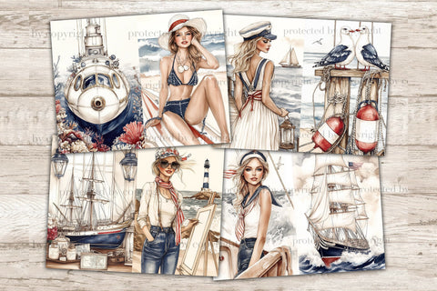 Nautical Junk Journal | Seaside Ships Voyage Printable Pages SVG GlamArtZhanna 