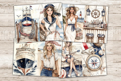 Nautical Junk Journal | Seaside Ships Voyage Printable Pages SVG GlamArtZhanna 
