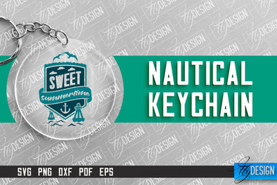Nautical Keychain Design | Round Keychain Design | Nautical Quotes SVG Fly Design 