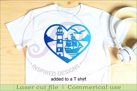 Nautical lighthouse heart wall sign, SVG file. vector sign SVG APInspireddesigns 