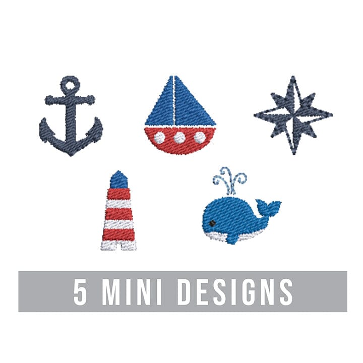 Nautical Sailing Mini Embroidery Design Bundle Embroidery/Applique DESIGNS Creatively Embroidery 