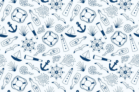 Nautical Seamless Pattern & Digital Paper Digital Pattern Rin Green 