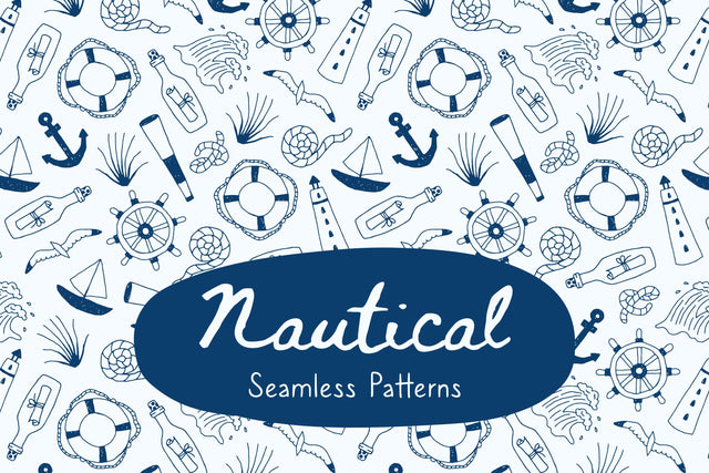 Nautical Seamless Pattern & Digital Paper Digital Pattern Rin Green 