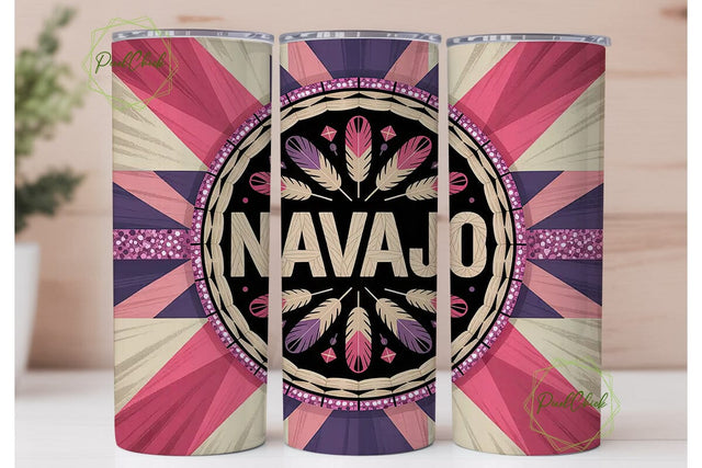 Navajo Beaded Tumbler Wrap Sublimation PixelChick 