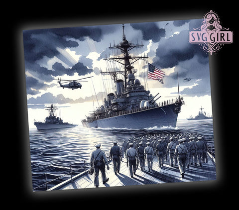 Naval Ally Patriotic 20oz Tumbler Wrap Sublimation Design, Straight Tapered Tumbler Wrap, Marine Veteran Tumbler Png, Instant Digital Download Sublimation SvggirlplusArt 