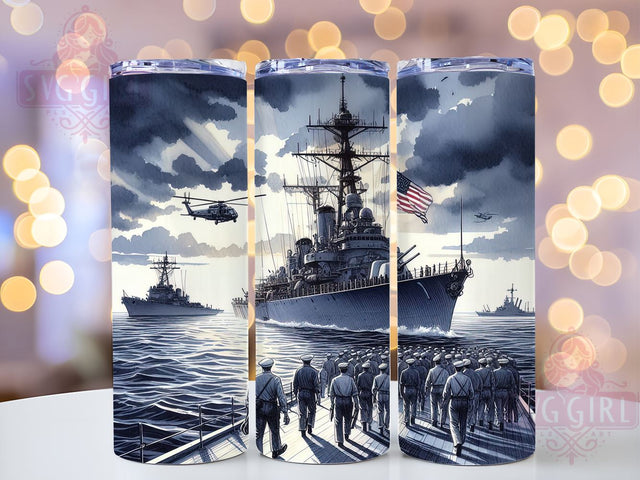 Naval Ally Patriotic 20oz Tumbler Wrap Sublimation Design, Straight Tapered Tumbler Wrap, Marine Veteran Tumbler Png, Instant Digital Download Sublimation SvggirlplusArt 