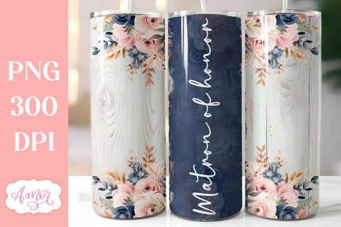 Navy and blush wedding Tumbler Wraps sublimation BUNDLE Sublimation Amorclipart 