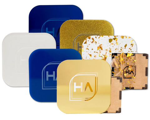 Navy Blue and Gold Acrylic Team Bundle | 6 1/8" 12 x 19 Sheets Physical Houston Acrylic 