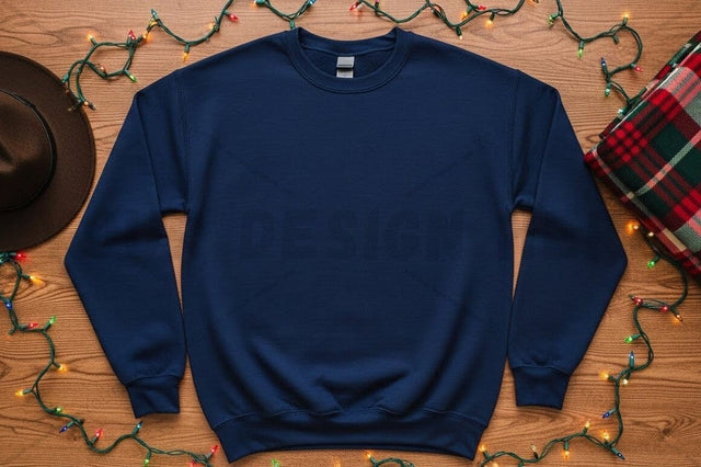 Navy blue crew neck sweatshirt mockup Mock Up Photo Designangry 