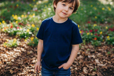 Navy blue kids t-shirt mockup Mock Up Photo Designangry 