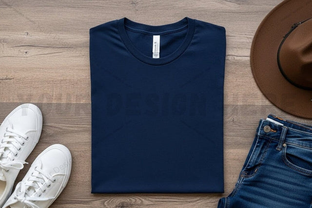 Navy blue t-shirt mockup design Mock Up Photo Regulrcrative 