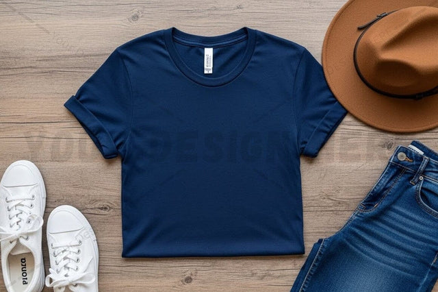 Navy blue t-shirt mockup design Mock Up Photo Regulrcrative 