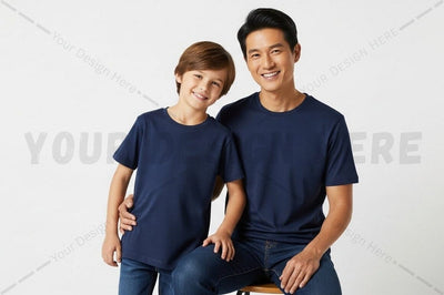 Navy blue t-shirt mockup design Mock Up Photo Regulrcrative 