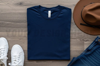 Navy blue t-shirt mockup design Mock Up Photo Regulrcrative 
