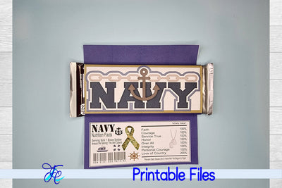 Navy Candy Bar Wrapper 3D Paper Family Creations 