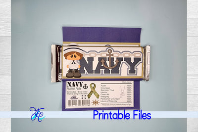 Navy Girl Candy Bar Wrapper 3D Paper Family Creations 