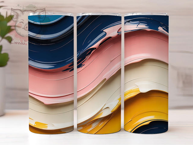 Navy Pink Gold Abstract Tumbler Wrap, Oil Painting, Artistic Style, Vibrant Design, Modern Art, Tumbler Wrap, Sublimation Design Sublimation Lara' s Designs 