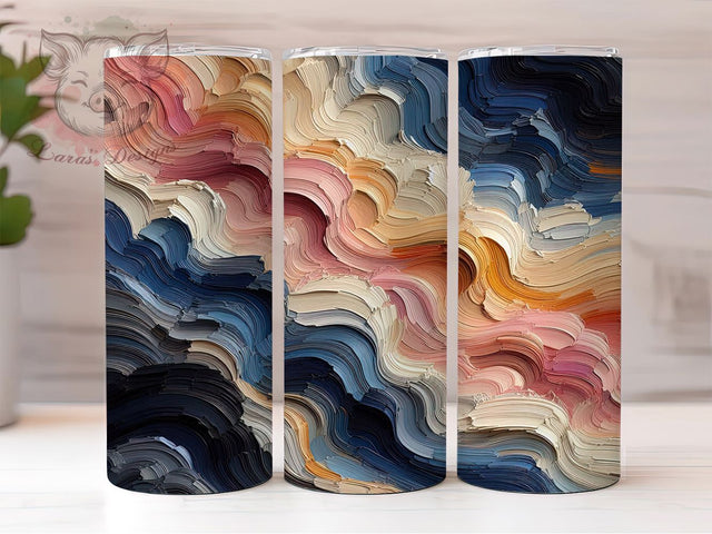Navy Pink Gold Abstract Tumbler Wrap, Oil Painting, Artistic Style, Vibrant Design, Modern Art, Tumbler Wrap, Sublimation Design Sublimation Lara' s Designs 