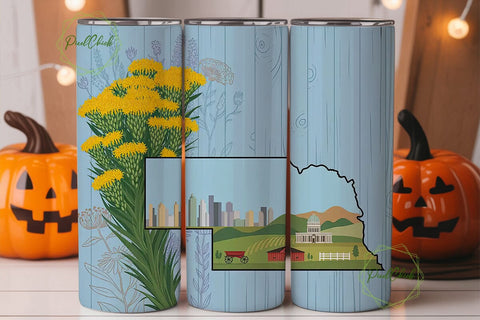 Nebraska Goldenrod 20oz Tumbler Wrap Sublimation PixelChick 