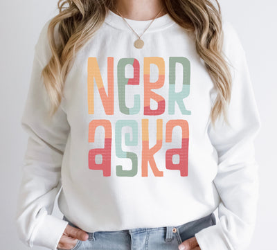 Nebraska Retro Typography PNG | Vintage State Name Design | Sublimation Digital Download Sublimation Print Perfect Design Shop 