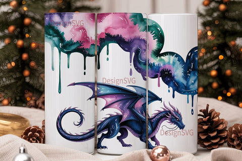 Nebula Dragon 20oz Tumbler Wrap Sublimation DesignSVG 