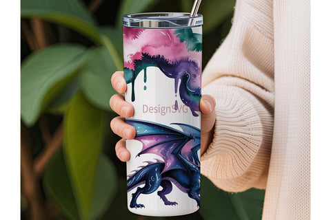 Nebula Dragon 20oz Tumbler Wrap Sublimation DesignSVG 