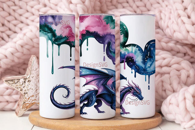 Nebula Dragon 20oz Tumbler Wrap Sublimation DesignSVG 