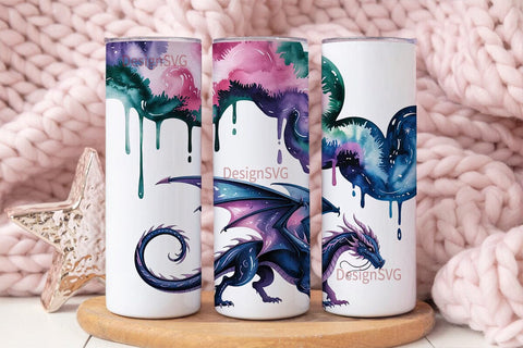 Nebula Dragon 20oz Tumbler Wrap Sublimation DesignSVG 