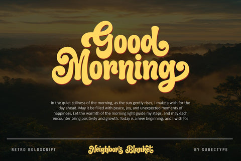 Neighbor's Blanket - Vintage Retro Font Font Subectype Studio 