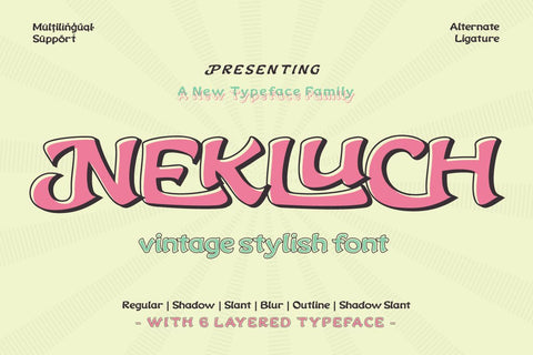 Nekluch - Vintage Display Font Font twinletter 